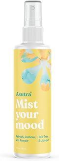 ASUTRA Multi-Use Essential Oil Aromatherapy Spray (Tea Tree & Juniper), 4 fl oz – Mist for Face, Body, Rooms & Linens – Car, Fabric, and Bathroom Freshener
