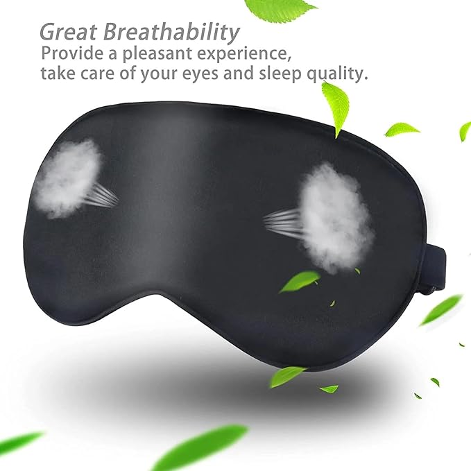 Sleep Mask Silk Eye Mask for Men Sleeping Mask, Adjustable Elastic Strap for Night Shading Sleep Mask, Soft and Comfortable for Both Men and Women