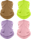 ROXUN 4 Pack Neck Gaiter, Cooling Breathable Face Mask UV Protection Scarf Hiking Bandana for Men/Women