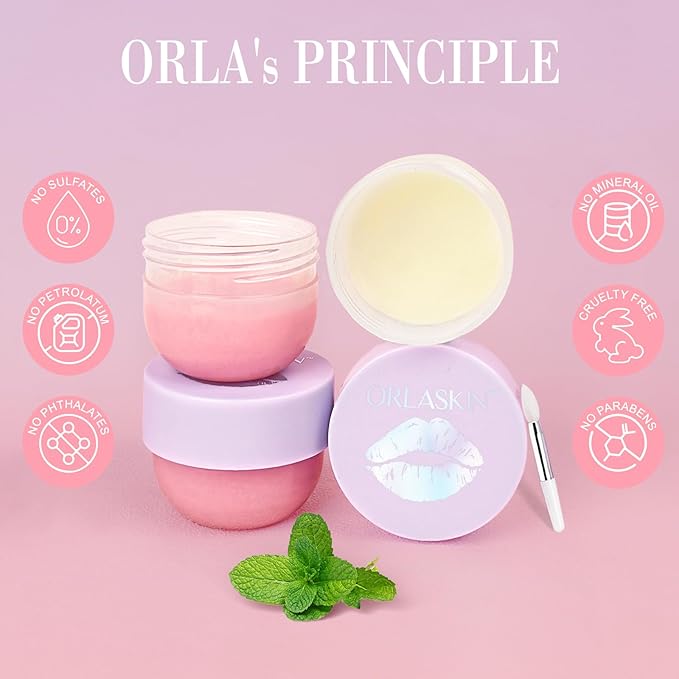 Lip Mask & Lip Scrubber Exfoliator Lip Sleeping Mask Overnight for Dark Lips to Lighten Moisturizer Lip Butter Balm for Dry Chapped Cracked Peel Lips Skin Care（Mint Flavor）