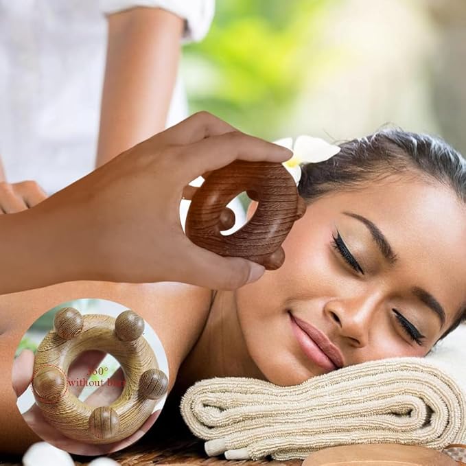 OULIGET Wood Therapy Abdominal Massage Tools,Lymphatic Drainage Massager, Body Sculpting Scraping Tools for Muscle Pain Relief, Anti Cellulite, Body Contouring and Shaping