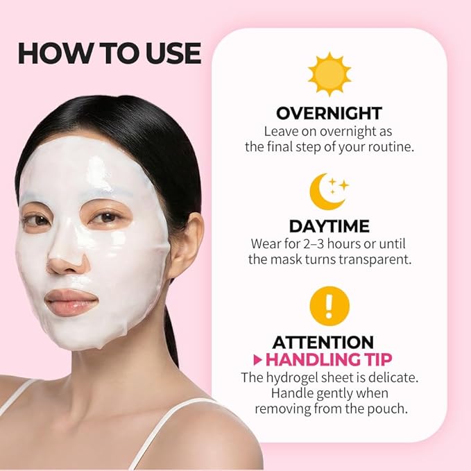 NEXTBEAU Collagen Hydrogel Face Mask (Pack of 4, 34g Each / 1.19oz) – Korean Masks with Hydrolyzed Collagen, Hyaluronic Acid, Niacinamide & Peptides (1Count (Pack of 4))
