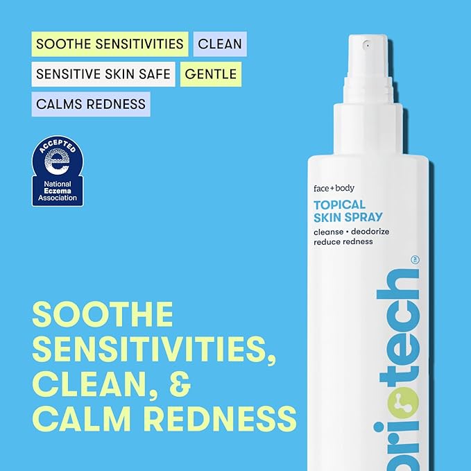 BRIOTECH Topical Skin Spray, Hypochlorous Acid for Sensitive Skin, HOCl Facial Mist, Full Body Support Against Irritation, Calm Redness, Soothe Foot & Scalp, 32 fl oz Refill (2 Pack)
