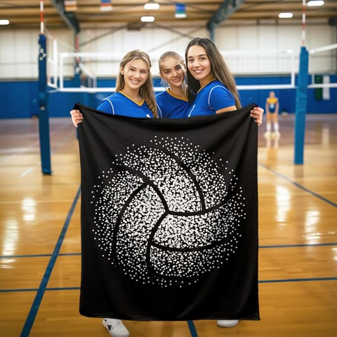Volleyball Blanket Gift for Boy Girl, Volley Ball Sport Throw Lightweight Super Soft Cozy Blanket for Bedroom Living Room, Volleyball Gifts for Player, Athlete, Coach, Team 50"x40"for Kids