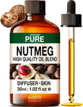 100% Pure Nutmeg Oil - 1 Fl Oz Nutmeg Essential Oil for Hair, Skin, Diffuser, Aromatherapy & DIY Soap Making Scent