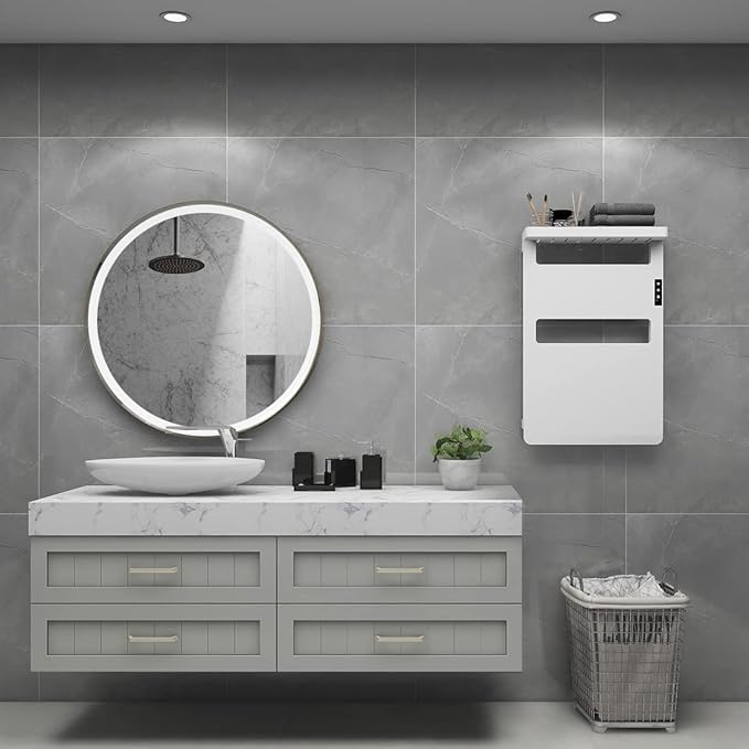 Towel Warmer with Timer for Bathroom, Towel Warmer Rack with Top Shelf, Heated Towel Rack Wall Mounted, Electric Towel Warmer, Towel Heater, Bath Towel Dryer, Hardwired or Plug-in - 28x18 inch