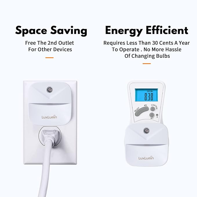 LuxLumin LED Night Lights Plug into Wall with Dusk-to-Dawn Sensor, Automatically Turn on and Off,Night Light for Kids,Bedroom,Bathroom,Stairs,Warm White, 6 Packs