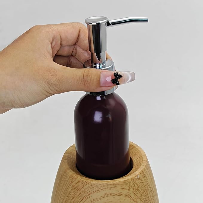 Elitzia Massage Oil Warmer Use Parts Pump Bottle 1 Pack 8.45oz/250ml Aluminium Pump Bottles for Solution Gel Lotion and Cream Use Suitable for ETAW02S ETAW03 ETLB01 ETLB02 ETOH843N ETOH843NB(Brown)