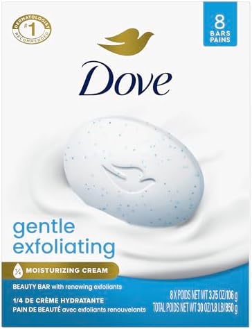 Dove Gentle Exfoliating Beauty Bar Soap, Renewing 8 Count 3.75 Ounce (Pack of 72) by Dove