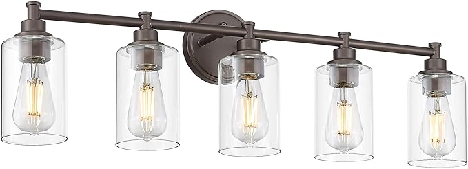 FEMILA 32" Bathroom Light Fixtures, Oil Rubbed Bronze Vanity Light, 5 Light Bathroom Lights Over Mirror, 4FYC56B-5W ORB