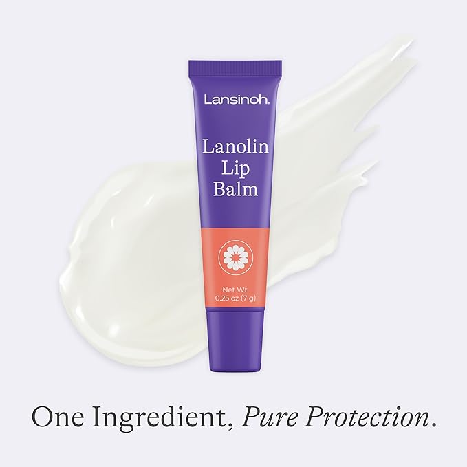 Lansinoh Lanolin Lip Balm, 2 Pack, 0.25 oz Each, Ultra-Moisturizing Lip Care with Natural Lanolin for Dry, Chapped Lips