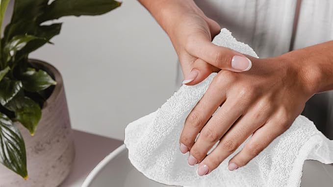 Avalon Towels Cotton Washcloths 24-Pack – 12 x 12 Inch White Super Soft & Absorbent Ring-Spun Cotton Wash Cloths for Face, Bath, Spa, Gym, Hotel & Cleaning
