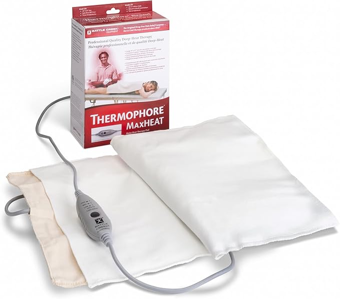 Thermophore MaxHEAT Automatic Moist Heating Pack Model 155 – Large 14" x 27" XL Heating Pad, Deep Moist Heat Therapy for Muscle, Back & Joint Pain Relief, Electric, Heavy Weighted Design