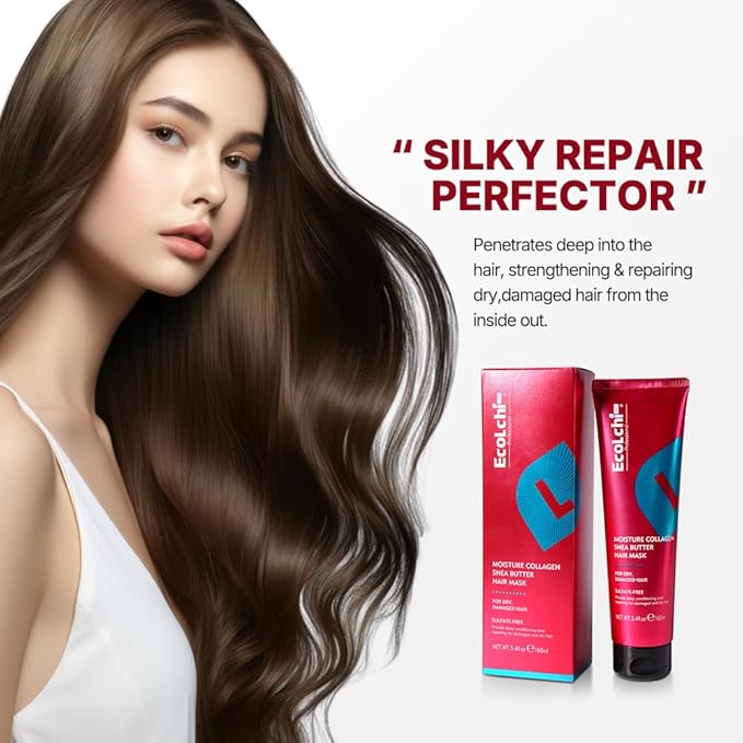 Collagen Shea Butter Hair Mask Deep Repair Conditioning Moisture Collagen Shea Butter Hair Treatment for Dry and Damaged Hair All Hair Types 5.4fl.oz 160ml