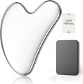 Gua Sha Facial Tool – Stainless Steel Guasha Tool for Face, Neck & Body – Gua Sha Tool for Lymphatic Drainage, Puffiness Reduction & Targeted Tension Relief – Beauty Skin Care Gift (Silver)