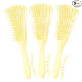 Hair Brush for Women's Afro America/African Hair Textured 3a to 4c, Kinky Wavy/Curly/Coily/Wet/Dry/Oil/Thick/Long Hair, Knots Detangler Scalp Massage Comb (3 pcs, 3-Beige)