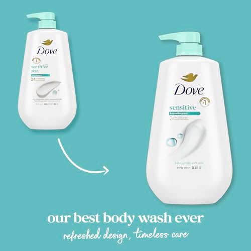 Dove Body Wash Sensitive Skin 30.6 oz Pump 3 Pack, Sulfate Free - Image 3