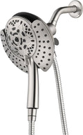 INAVAMZ 2.5GPM Shower Heads with Handheld Spray Combo: 7.2" Rainfall Shower Head & Hand Held Shower Head 2-IN-1 Shower Head with 60" Rotatable Stainless Steel Hose Nickel, Shower Trim Systems