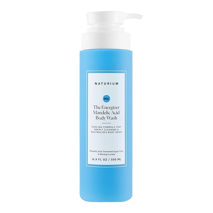 Naturium The Energizer Body Wash, Cooling & Refreshing Formula with Mandelic Acid, Deeply Cleanses & Neutralizes Body Odor, 16.9 oz