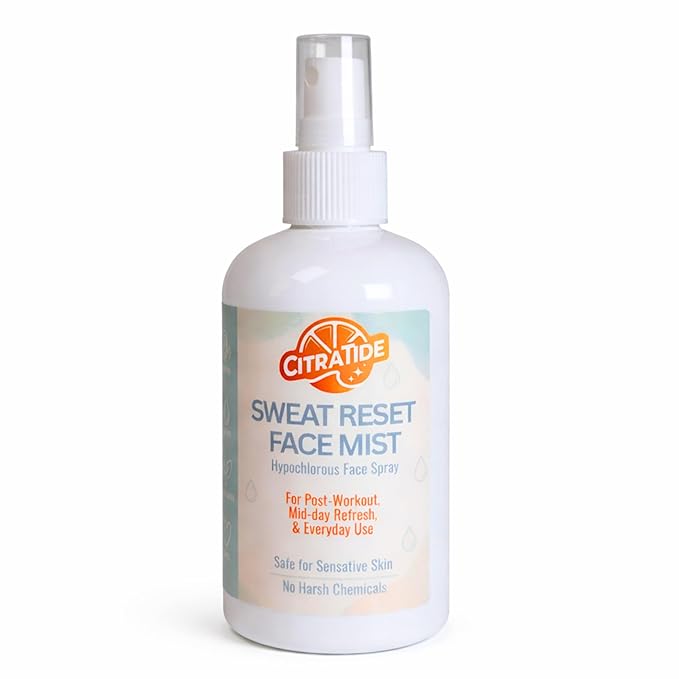 Sweat Reset Face Mist, 8 oz – Clarifying Hypochlorous Facial Spray for Acne-Prone, Oily & Sensitive Skin, Post Workout Cooling Mist for Clear-Looking Skin