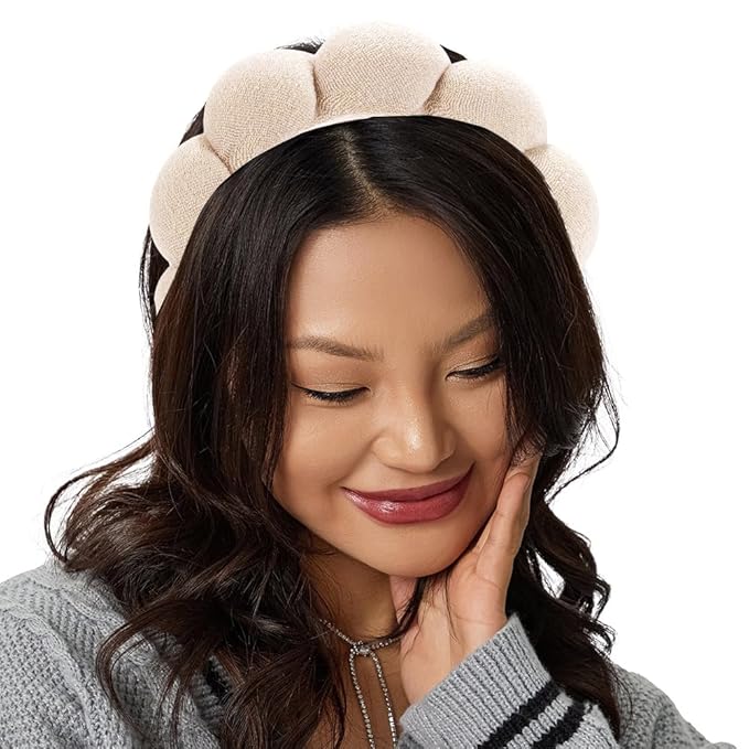 Spa Headbands for Washing Face or Facial, Makeup Headband for Women, Skincare Hair band, Puffy Terry Cloth Face Washing Head band for Maskup, Skin Treatment