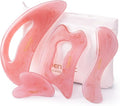 Scienlodic 4 Pcs Gua Sha Massage Tools for Face & Body (Pink, Resin) - Guasha Scraping Tool for Jawline Contouring, Puffiness Reduction, Neck, Back, Legs & Muscle Relaxation