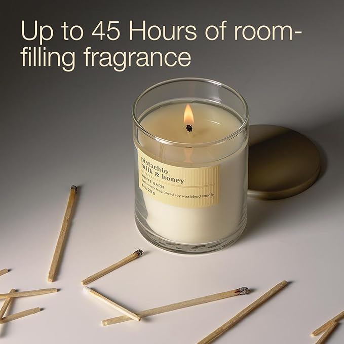 Bath & Body Works Single Wick Candle, Pistachio Milk & Honey Candle, Long-Lasting Burn Up to 45 Hours, Exclusively Fragranced Soy Wax Blend, 8 oz - 2 Pack