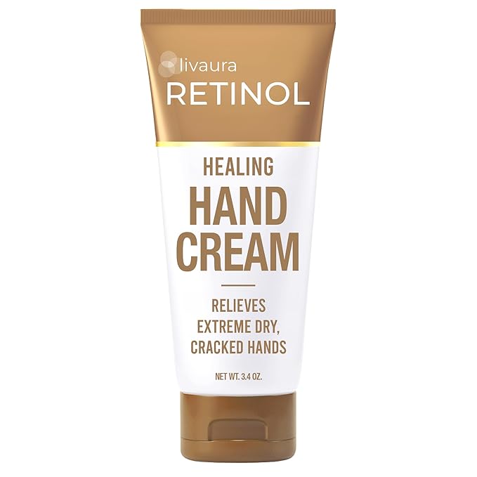 Retinol LIVAURA Hand Cream for Dry Cracked Hands – Intensive Deep Moisturizing Hand Lotion, Deep Hydration & Repair, Fast Absorbing Non-Greasy, Restores Skin Barrier, Soft Smooth Healthy Hands