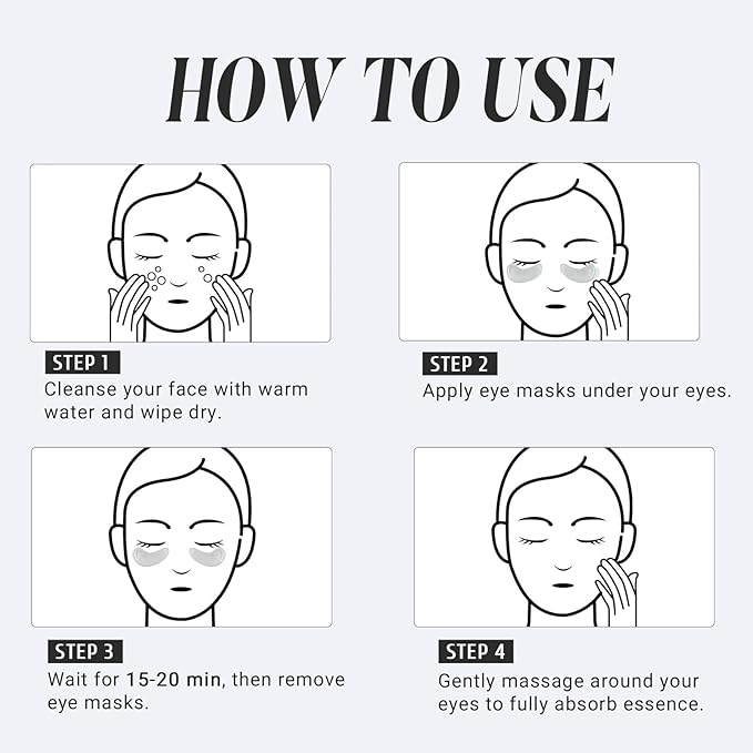 PEAUAMIE Under Eye Patches Collagen and Peptide Eye Mask for Dark Circles and Puffiness,Face Mask Skin Care Products 30 Pairs