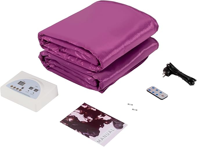 Far Infrared Sauna Blanket Sauna Bag Body Shaper Blanket, 2 Zone Controller Zipper Model - Purple