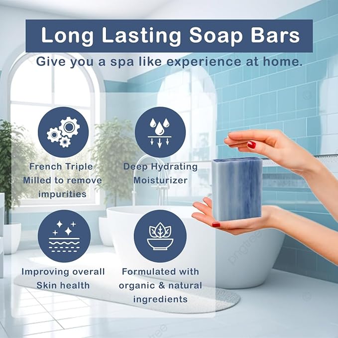 Simple Scents Australia Lilac Scented Natural Soap Bars (5 Bars), 3.5oz Moisturizing French Triple Milled Soap Bars Enriched with Shea Butter - Pure Plant Oil