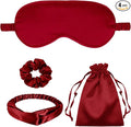 4Pcs Silk Sleep Masks Satin Eye Mask Silky Eyes Cover Blindfold Eyeshade Headband Scrunchies Pouch Bags Bridesmaid Gifts