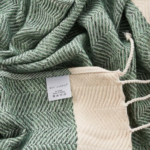 BAY LAUREL Turkish Hand Towel – Pack of 2 | Soft & Absorbent Decorative Towels for Bathroom, Hand, Face, Hair, Gym, Yoga, SPA, Kitchen & Tea | Boho Decor(Army Green, Herringbone 15x26 Inches(Set of 2) - Image 5