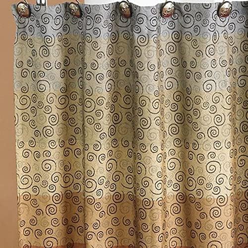Zahari Home 13pc Miramar Bathroom Shower Curtain Sets Shower Curtain & 12 Shower Bathroom Hooks Modern Classic Luxury Contemporary Decor Multi Color Shower Curtain Set - Image 3