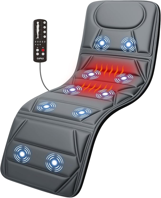 CuPiLo Full Body Massage Mat, Massage Pad with 10 Vibrating Motors for Pain Relief, Back Massager with Heat, Full Body Massage for Back, Lumbar,Leg, Gifts for Men Women, Long 67"