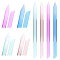 4PCS Glass Cuticle Pusher Tool, Dual-Ended Manicure Stick, Crystal Glass Nail File Women Professional Precision Filing Cuticle Remover Tools for Natural Nails & Cuticles Care (Purple Green Blue Pink)