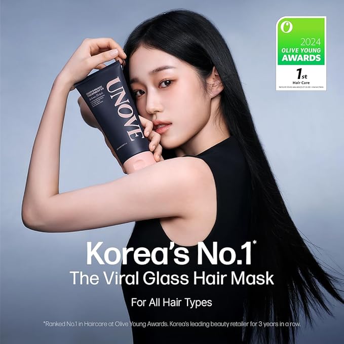 UNOVE Deep Damage Repair Hair Mask - Protein Hair Treatment & Hair Mask for Damaged Hair | Deep Conditioning & Keratin Hair Mask for Dry, Frizzy Hair | Korean Hair Care | Warm Petal, 7 fl oz