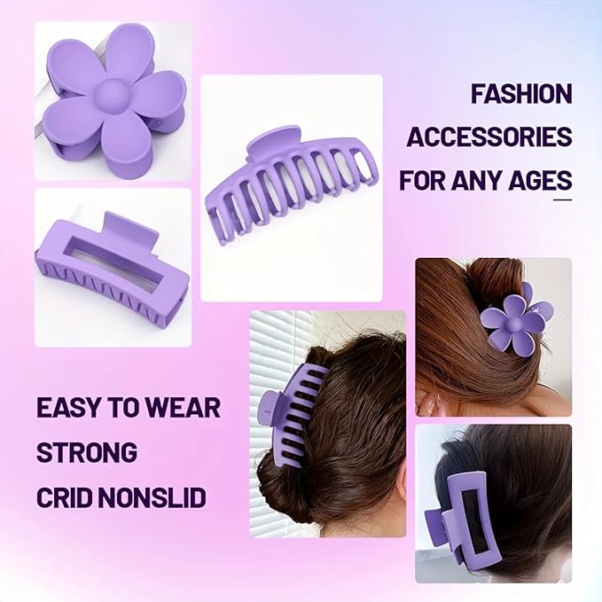 16pcs Skincare Headband Set, Headband Set for Face Washing Spa and Makeup, Including 1 Hairband, Wristband, 3 Hair Claw Clips and 10 Hair Ties, with Box, Gift for Women and Girls, Purple
