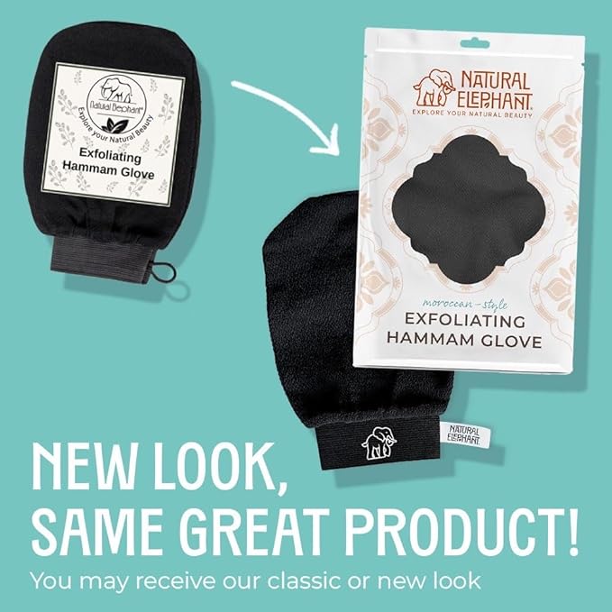 Natural Elephant Exfoliating Hammam Glove - Face and Body Exfoliator Mitt (Chocolate Brown (Pack of 3))