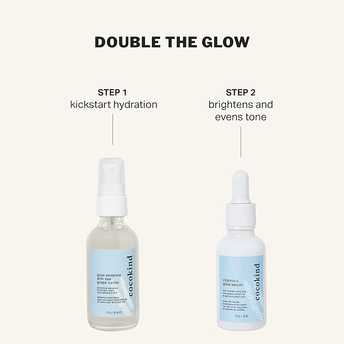 Cocokind Glow Essence with Sea Grape Caviar, Hydrating Primer and Facial Mist, Facial Moisturizer with Sea Buckthorn, Linoleic Acid, and Vitamin E