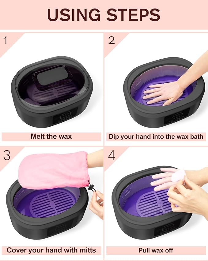 Paraffin Wax Machine for Hand and Feet -Paraffin Wax Warmer Moisturizing Kit Auto-time and Keep Warm Paraffin Hand Wax Machine for Arthritis (Black)