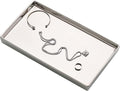 Ceramic Trinket Tray Rectangte Vanity Jewelry Organizer Makeup Mirror Tray Silvery Medium