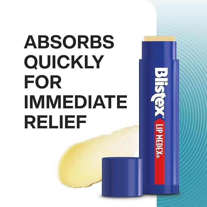 Blistex Lip Medex Stick, 0.15 oz Each, Advanced Hydration, Medicated Relief with Cooling, Soothes and Protects, Restores Healthy Moisture Balance to Lips, 3 Count, 1 Pack