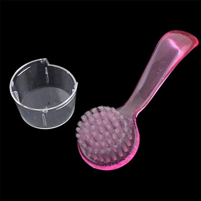 uxcell Plastic Grip Round Bristle Face Facial Cleaning Washing Brush Skin Care Massage