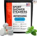 Pure Refreshing Sport Shower Steamers - Peppermint, Made in USA with Natural Minty and Eucalyptus Essential Oil, Mother’s Day Gifts for Runners, Muscle Recovery, Self Care, Relaxation