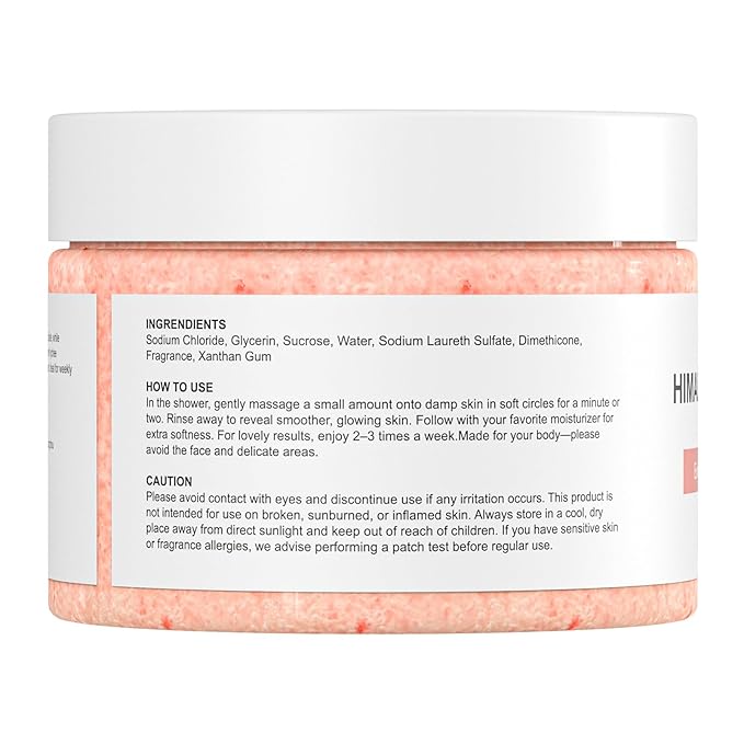 Himalayan Salt & Sugar Body Scrub, Lychee Scented Exfoliating and Moisturizing Scrub for Women – Gently Exfoliates, Hydrates and Smooths Skin for a Soft Glow, 10.58 oz