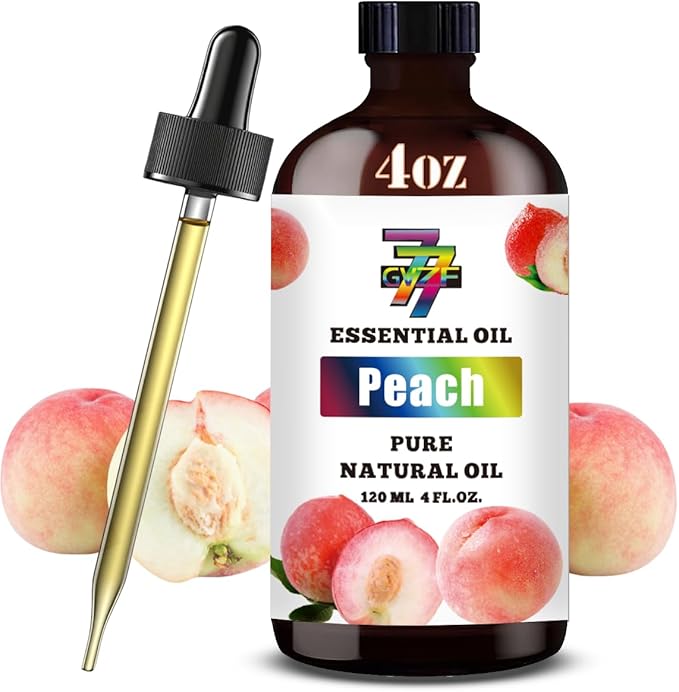Peach Essential Oil - GV77ZF Peach Oils for Diffusers, Humidifiers, DIY Candles, Soap, Cleaning, Home, Office, Yoga, Massage, Gifts - 4 fl oz (120 ml)