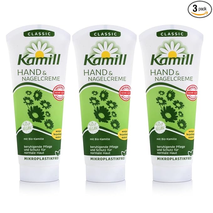 Kamill 3x100 ml Hand & Nail Cream CLASSIC with BIO Camomile and Bisabolol | Germany