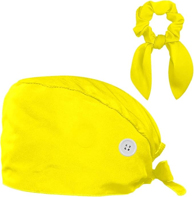 Scrub Cap with Hair Scrunchy, Ponytail Holder Surgical Cap