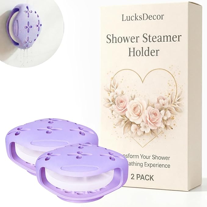 Shower Steamer Tray & Holder with Suction Cup – Non-Slip Silicone Molds for Aromatherapy Shower Steamers (2, Purple)